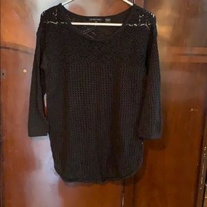 Black lacy knit sweater